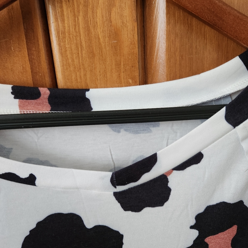 NEW! White Leopard Print Casual Loose Long Sleeve Top - Picture 12 of 14